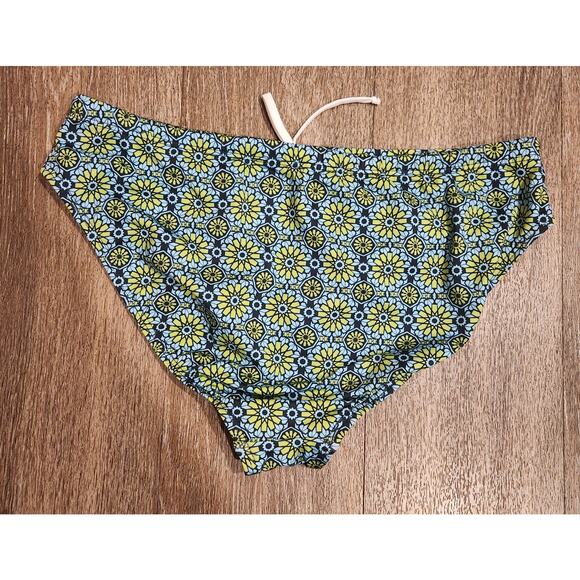 Title Nine Large High Waisted Bikini Bottoms Drawstring Swim Suit Floral - Picture 2 of 3